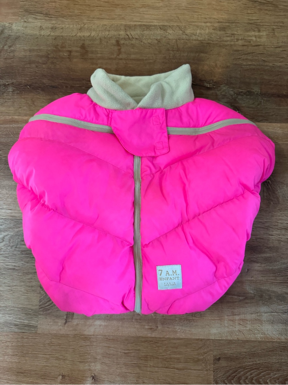 7 A.M. Enfant Neon Pink Puffer Jacket for Kids - Insulated Puffa
